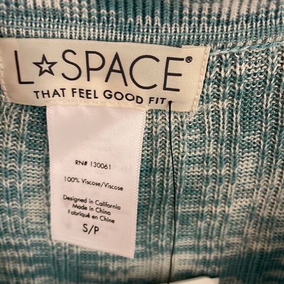 NWT L*Space Woman’s Aria Dress in green and white - Picture 6 of 11